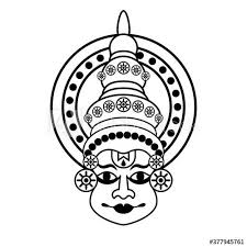 Kathakali Mask Outline Icon Clipart