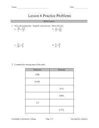 Lesson 6 Practice Problems Scottsdale