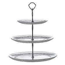 Retro Glass 3 Tier Cake Stand