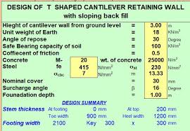T Shaped Cantilever Retaining Wall