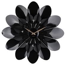 60cm Flower Wall Clock Black Karlsson