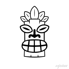 Tiki Hawaiian Mask Outline Icon