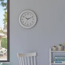 Clockswise Qi004510 Wt Decorative Classic White Round Wall Clock For Living Room Kitchen Dining Room Plastic
