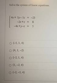 Solve The System Of Linear Equations