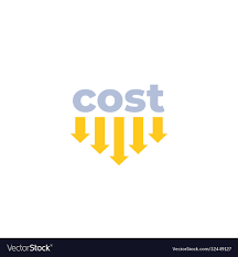 Cost Down Icon With Arrows Royalty Free