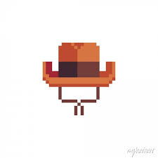 Western Cowboy Hat Pixel Art Icon 8