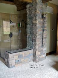 Mood In The Bathroom With Stone Veneers
