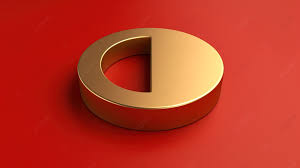 Red Matte Gold Plate With 3d Rendered