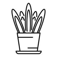 Long Leaf Plant Icon Outline Vector