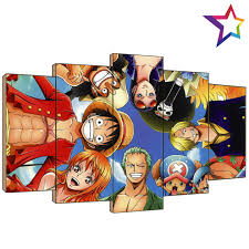 5 Panel Anime Onepiece Roles Poster