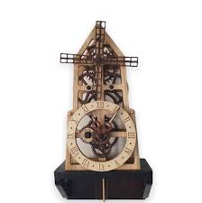 Wooden Wall Clock Windmill Steampunk