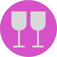 Two Glasses On A Pink Plate Icon