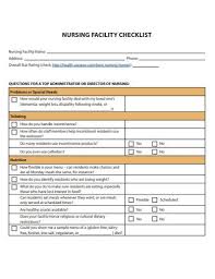 Nursing Facility Checklist Templates In
