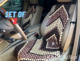 Bead Car Seat Cover Set 2 Wooden Seat
