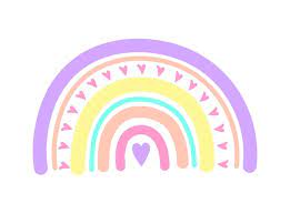 Cute Handdrawn Boho Rainbow With Little