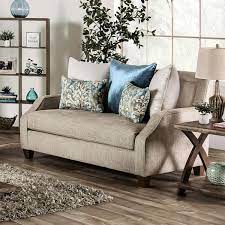 Metalora 64 In Beige And Teal Chenille 2 Seat Loveseat With Pillows