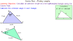 Cosine Rule Finding Lengths