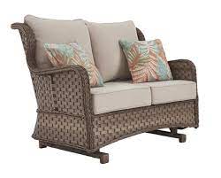 The Manor Outdoor Wicker Loveseat Glider