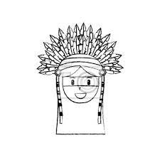 Happy Native American Person Icon Image