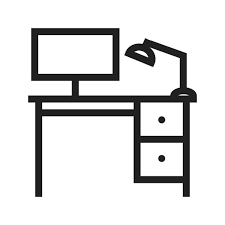 Office Desk Line Icon Iconbunny