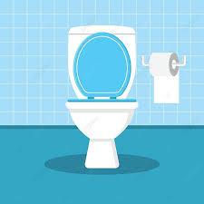 Flat Toilet Bowl Icon With Tp On