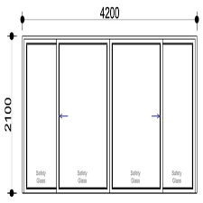 Aluminium Sliding Door 4200mm Oxxo