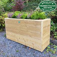 Rectangle Timber Planter Commercial