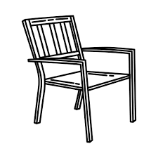 Patio Chair Icon Doodle Hand Drawn Or