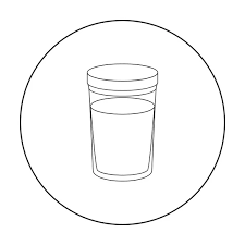 Glass Of Milk Icon In Outline Style