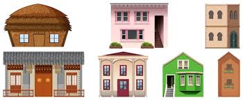 Colonial House Vectors Ilrations
