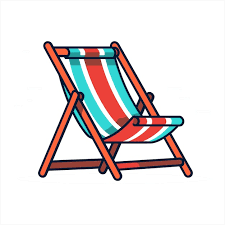 Beach Chair Flat Icon Outline