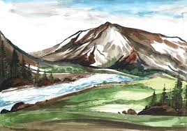 Beautiful Landscape Mountain Hand Draw