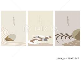 Zen Garden Background Vector Stone On