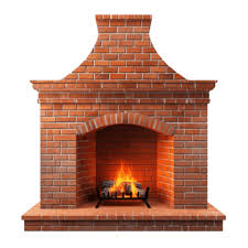 Orange Brick Fireplace Retro Fire Pit