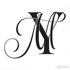 Ym My Monogram Logo Calligraphic
