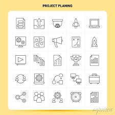Outline 25 Project Planing Icon Set
