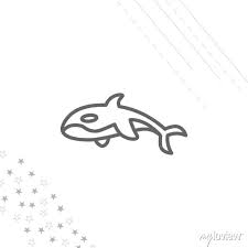 Whale Icon Orca Isolated Line