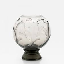 Swedish Art Deco Etched Glass Vase