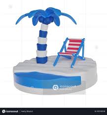 Beach Chair 3d Icon In Png