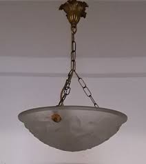 French Art Deco Ceiling Lamp With Brass