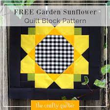Garden Sunflower Quilt Block Pattern
