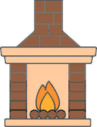 Peach Color Chimney Or Fireplace Icon