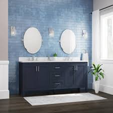 Ellia 72in Navy Blue Dual Sink Bathroom
