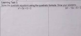 Solve The Quadratic Equations