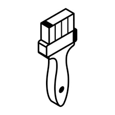 A Wall Paint Brush Line Isometric Icon