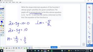 Write The Slope Intercept Equation Of