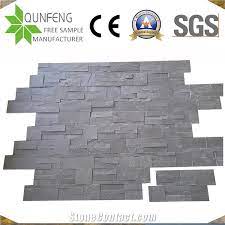 China Black Cultured Stone Slate Wall