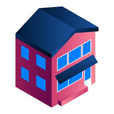 Residential House Icon Isometric Of