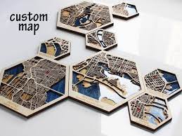 Wooden Custom City Map Travel Magnets