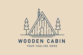Cabin Line Art Logo Icon And Symbol